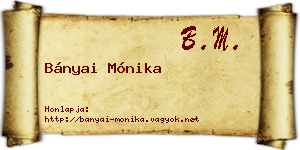 Bányai Mónika névjegykártya